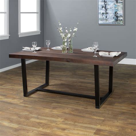 72 Inch Rustic Solid Wood Dining Table - Mahogany at Futonland