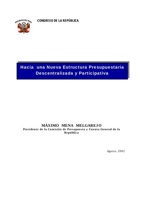 Pdf Hacia Una Nueva Estructura Presupuestaria Pdf Filehacia Una