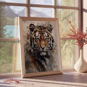 Printable Tiger Portrait Painting Home Wall Decor Wall Art Painting ...