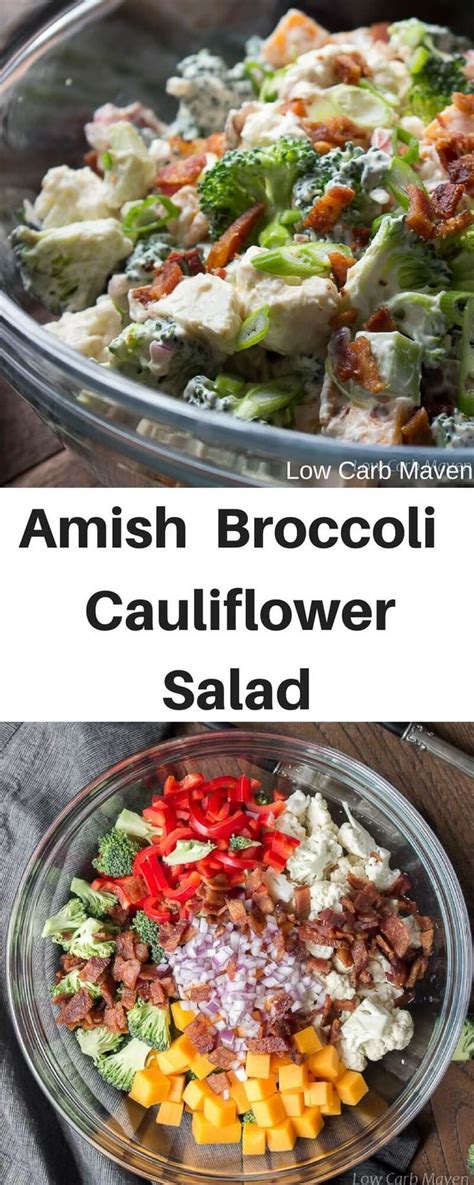 Amish Broccoli Cauliflower Salad Is A Raw Broccoli And Cauliflower