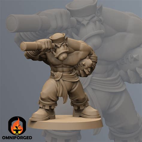 Orc Pirate Thrower Team Baorcudas Fantasy Football Punga Miniatures 3D