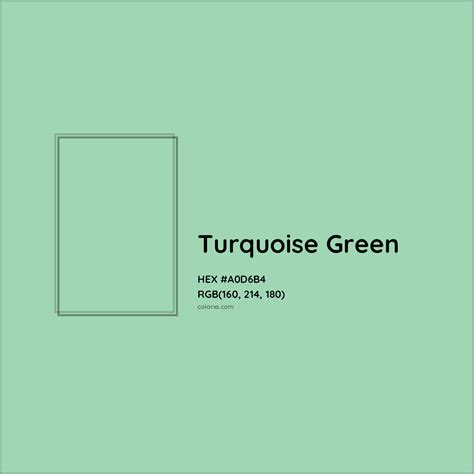 About Turquoise Green - Color codes, similar colors and paints ...