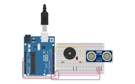 Circuit Design Sensor De Distancia Tinkercad