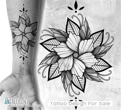 Radial Flower Mandala Tattoo Design Linework Etsy Mandala Tattoo Design Flower Tattoo