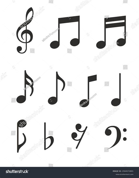 Music Notes Set Music Simbol Musicnotes Stock Vector Royalty Free