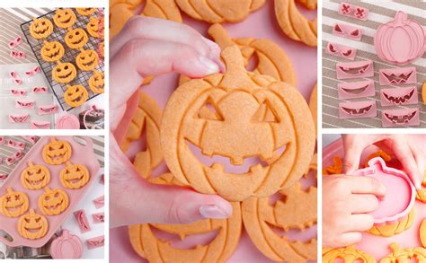 Ptaizjjz Halloween Cookie Cutter Set 14 Pcs 3d Plastic Pressable Pumpkin Head Halloween Biscuit