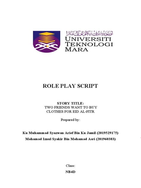 Script Role Play TMC451 Completed | PDF