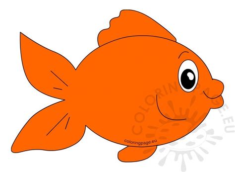 Cute orange fish cartoon vector image – Coloring Page