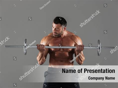 Bodybuilding Portrait Of Shirtless Bodybuilder Powerpoint Template 41316 Hot Sex Picture