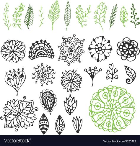 Entangle nature collection hand drawn Royalty Free Vector