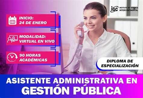 Diploma De Asistente Administrativa En Gestión Pública Instituto De