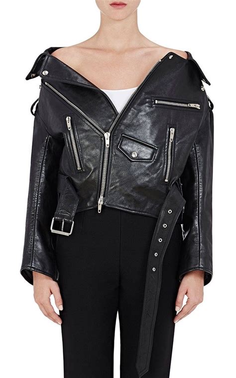 Balenciaga Black Leather Oversized Swing Biker Jacket Modesens Best