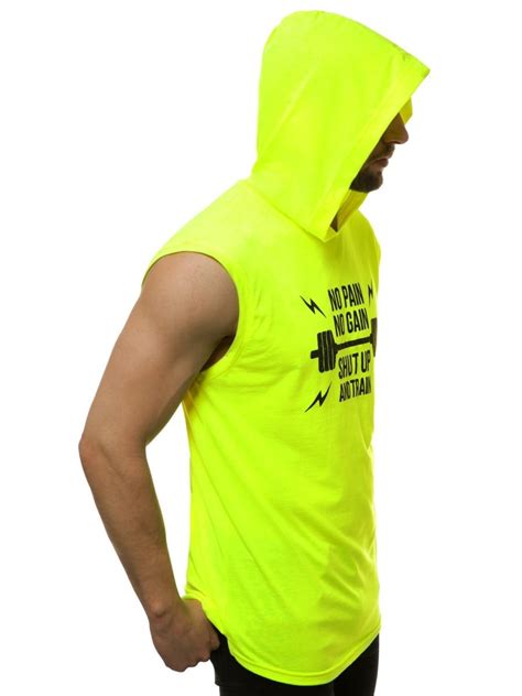 Mens Tank Top Yellow Neon Ozonee Machm1216 Mens Clothing Ozonee