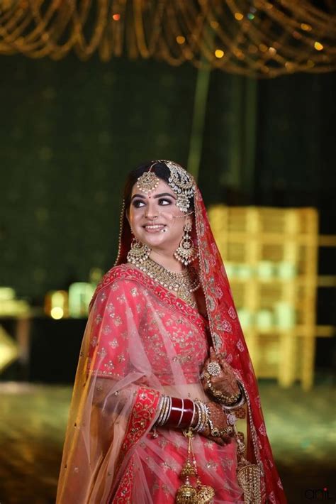 A Beautiful Chandigarh Bride Wore Pink Lehenga With Double Dupatta