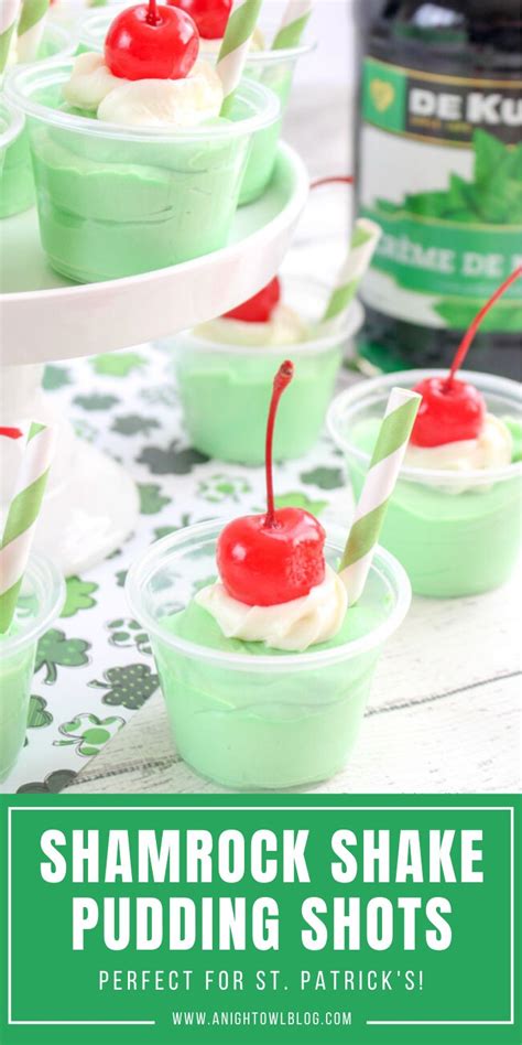 Shamrock Shake Pudding Shots A Night Owl Blog Recipe Pudding