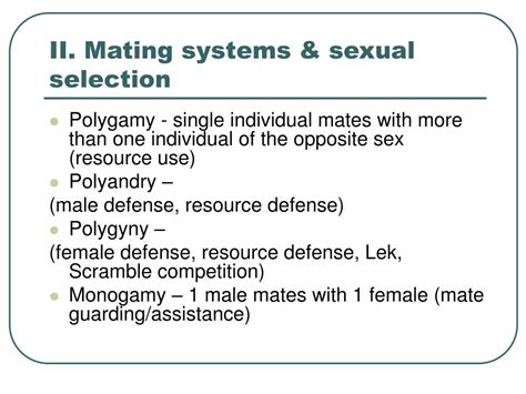 Ppt Sexual Selection Mating Systems Powerpoint Presentation Id