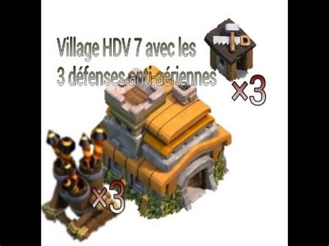 Coc Village Hdv D Fense Avec D Fenses Anti A Riennes Les