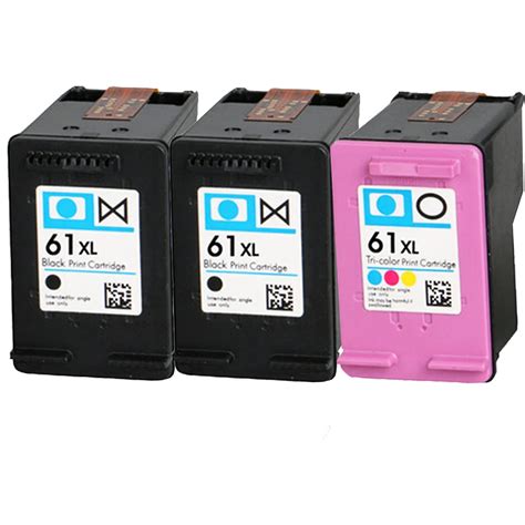 3 Pk Compatible Hp61xl Black And Color Ink Cartridges For Hp Deskjet 2050