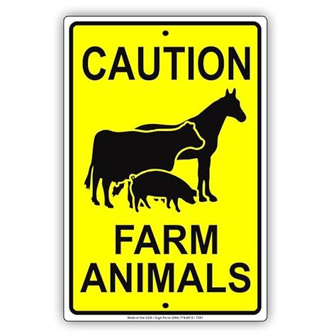 Caution Farm Animals Agriculture Farm Stable Field Warning Notice