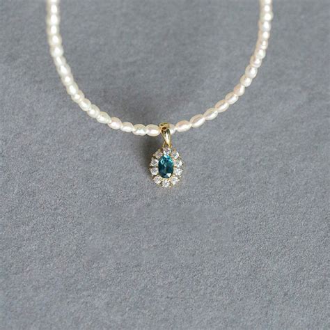 Blue Topaz Pearl Necklace ApolloBox