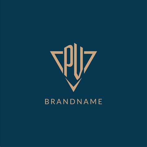 Pv Logo Initials Triangle Shape Style Creative Logo Design