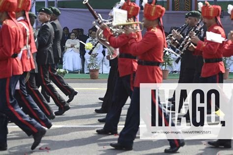 Kolkata India January Parade Marches By Army Band Past The Chief