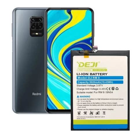 Batería Xiaomi Redmi 9 Note 9 Bn54 De 5020mah Marca Deji Cuotas sin