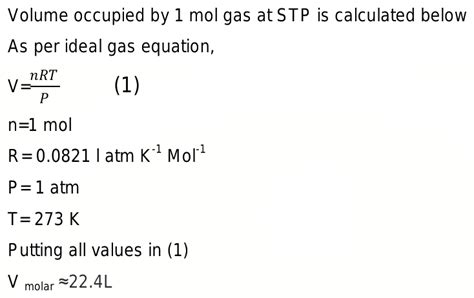 Molar Volume Formula