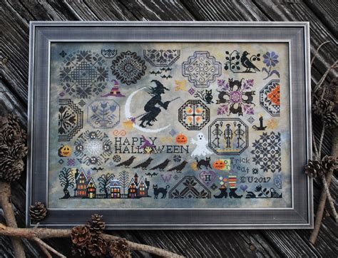 Halloween Quaker Print Etsy Canada Fall Cross Stitch Halloween