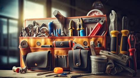 Premium Ai Image Construction Work Toolbox Essentials Organized