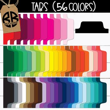 100 Solid Tab Clipart In Rainbow Colors Solid Blank Tab Divider Png