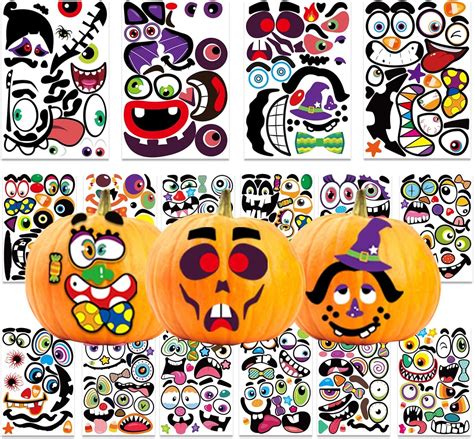 Amazon Sheet Halloween Pumpkin Decorating Stickers Pumpkin