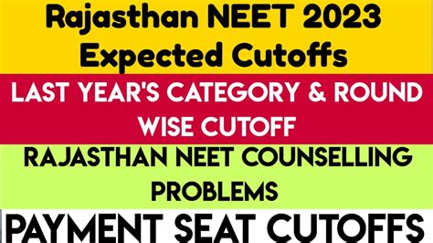 Rajasthan Neet Category Wise Expected Cutoffs Last Year S