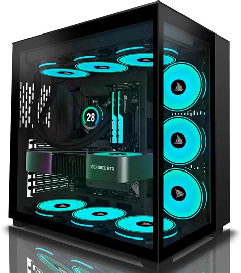 Amanson Pc Case Pre Install Argb Fans Atx Mid Tower Gaming Case With