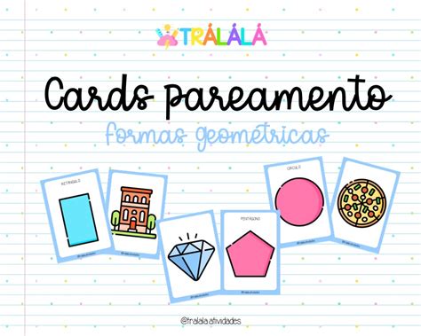 Cards Pareamento Formas Geométricas Trálálá Atividades Pedagógicas