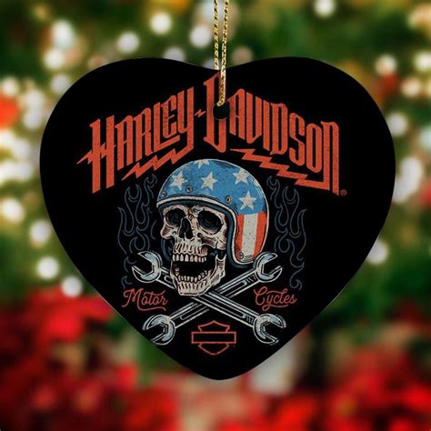 Harley Davidson Motorcycle Ceramic Heart Ornament Nabe400