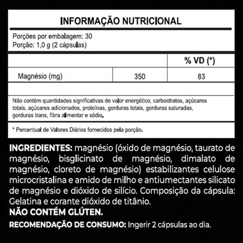 Five Magnesium 5 Magnésio Óxido Taurato Quelato Bisglicinato Dimalato