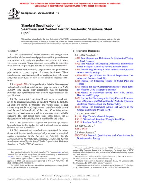 Astm A790a790m 17 Standard Specification For Seamless And Welded