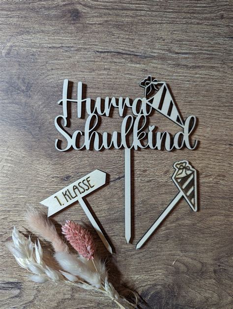 Set Cake Topper Hurra Schulkind Caketopper Abc Schult Te