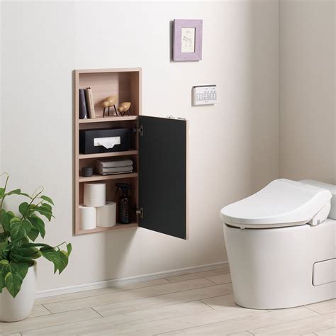 ニッチ収納 埋込収納棚 トイレ収納 幅37.5cm 高さ85cm MA-NDO370EL 上下反転設置 | MARGIN CABINET EC