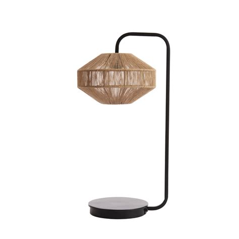 Lampe De Table Rustique Noire Et Beige Light Living Lyra