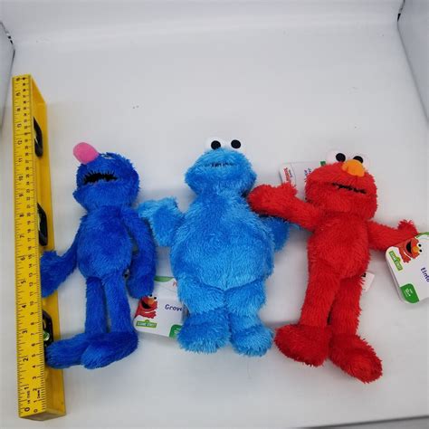 Sesame Street Plush Pals Elmo Grover And Cookie Monster Playskool