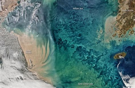 Chinas Yellow Sea From Space Earth And The Environment