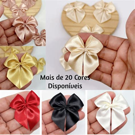 Laço Pequeno De Cetim - Laço Lacinho de Cetim 5x5 cm nº05 COM FITA P/ AMARRAR - 20/40/100 Para ...