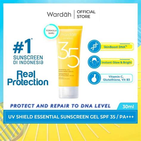 Jual Wardah UV Shield Essential Sunscreen Gel SPF 30 PA 40ml