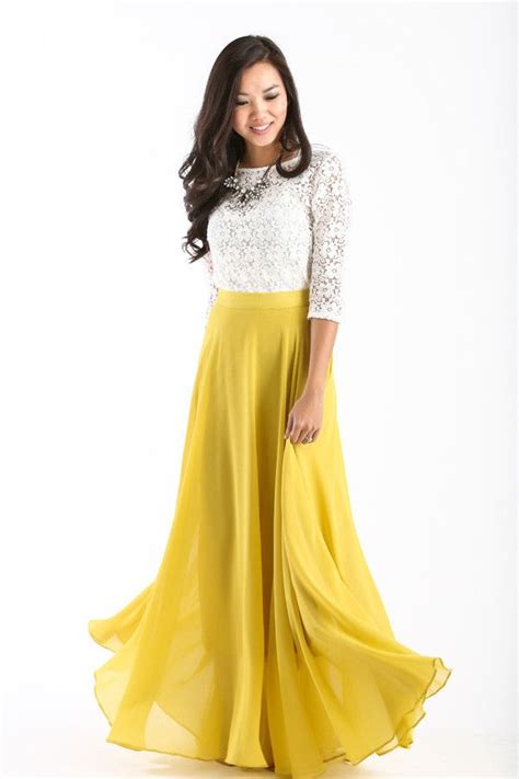 Amelia Full Yellow Maxi Skirt By Lucy Paris Morning Lavender Yellow