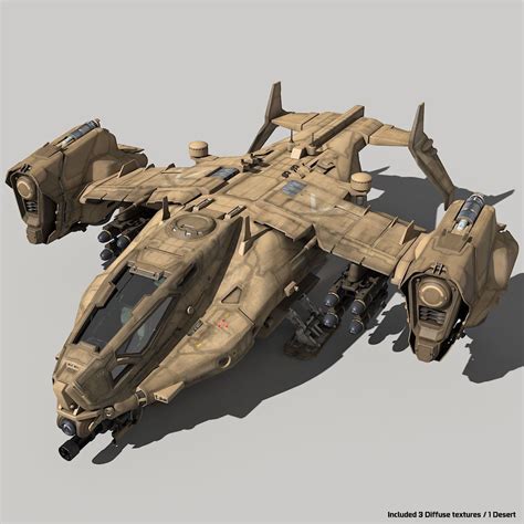 3D SF Heavy Military Dropship | CGTrader Spaceship Art, Spaceship ...