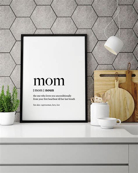 Mom Mum Mother Mama Definition Mother's Day Gift | Etsy in 2021 | Wall ...