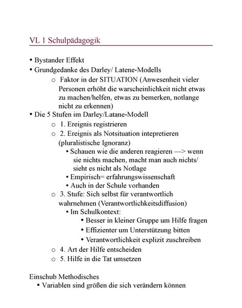 Vorlesung Sozialpsychologie Vl Schulp Dagogik Bystander Effekt