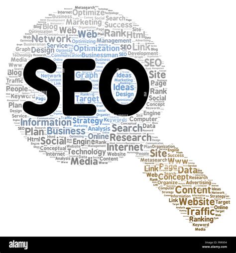 SEO Word Cloud Shape Concept Stock Photo Alamy